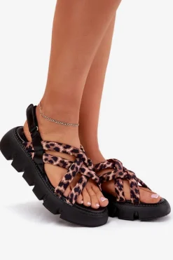 Sandały Damskie Na Platformie Z Paskami Panterka Filamira
