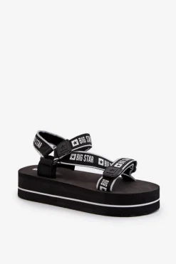 Sandały Damskie Na Platformie Big Star NN274A525 Czarne