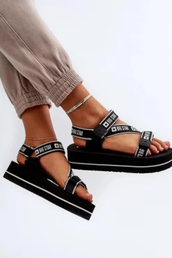 Sandały Damskie Na Platformie Big Star NN274A525 Czarne