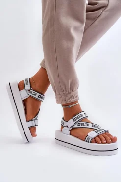 Sandały Damskie Na Platformie Big Star NN274A526 Białe
