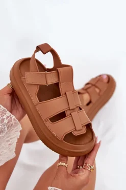 Sandały Damskie Na Platformie Camel Nitavelia