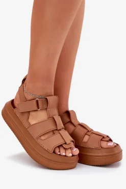 Sandały Damskie Na Platformie Camel Nitavelia