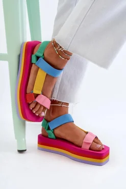 Sandały Damskie Na Platformie Multikolor Edireda