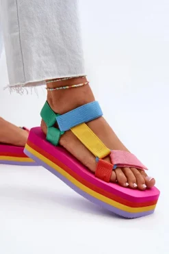 Sandały Damskie Na Platformie Multikolor Edireda