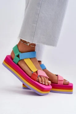 Sandały Damskie Na Platformie Multikolor Edireda