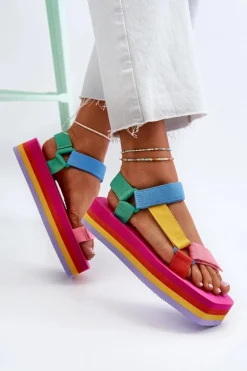 Sandały Damskie Na Platformie Multikolor Edireda