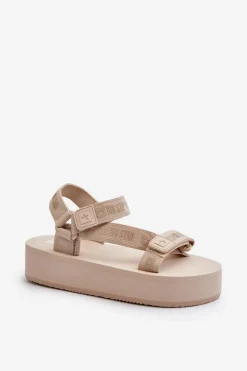 Sandały Damskie Na Platformie Big Star NN274A528 Beżowe