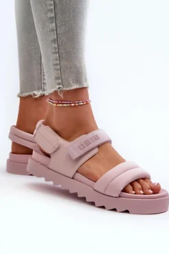 Sandały Damskie Na Platformie Big Star NN274753 Różowe