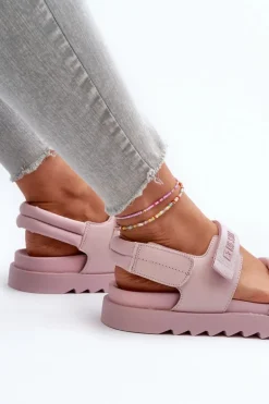 Sandały Damskie Na Platformie Big Star NN274753 Różowe