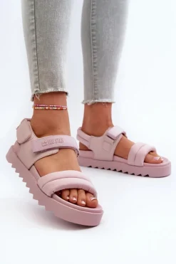 Sandały Damskie Na Platformie Big Star NN274753 Różowe