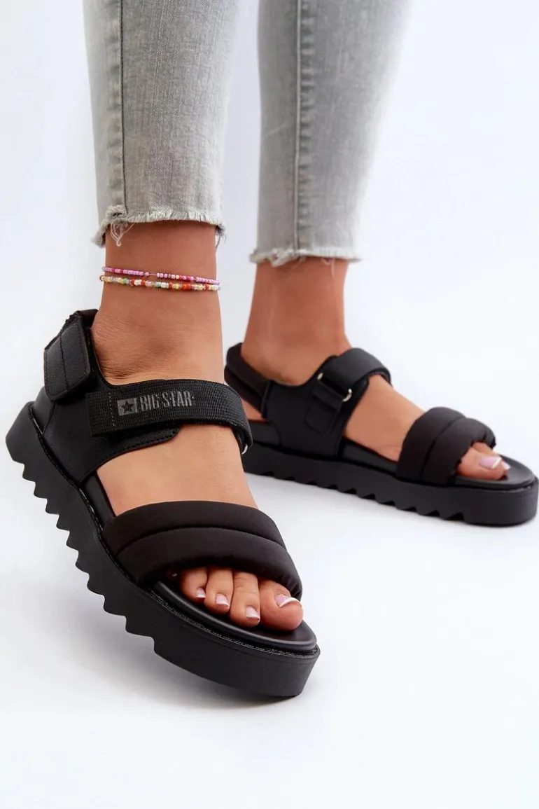 Sandały Damskie Na Platformie Big Star NN274750 Czarne