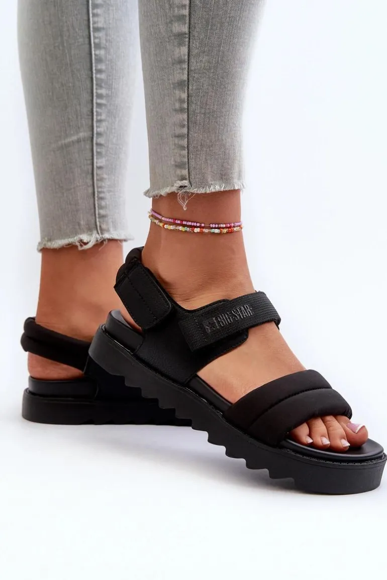 Sandały Damskie Na Platformie Big Star NN274750 Czarne
