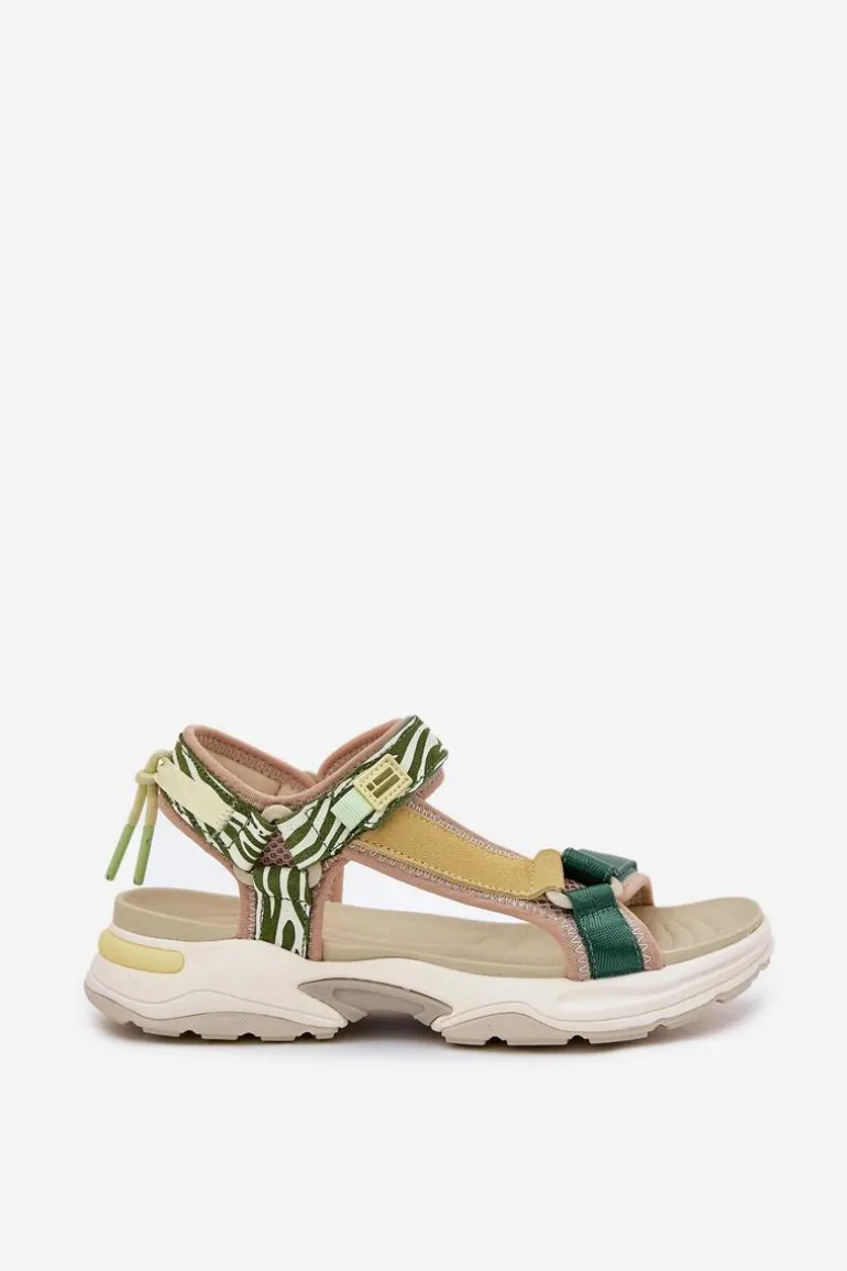 Sandały Damskie Na Rzepy D.Franklin DFSH406003 Zielone