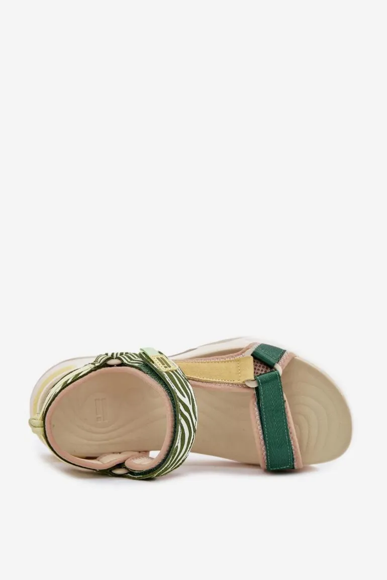 Sandały Damskie Na Rzepy D.Franklin DFSH406003 Zielone