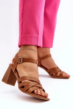 Sandały Damskie Na Słupku Camel Opifiana