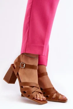Sandały Damskie Na Słupku Camel Opifiana