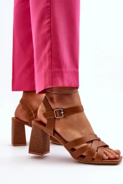 Sandały Damskie Na Słupku Camel Opifiana