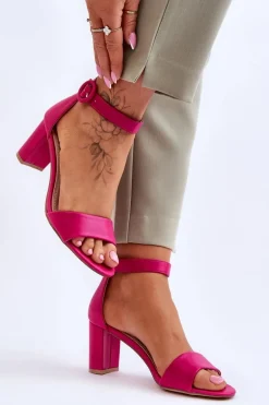 Sandały Damskie Na Słupku Fuksja Lexi