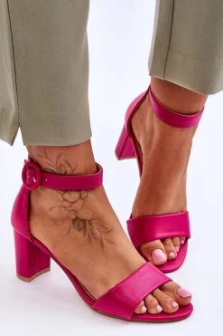 Sandały Damskie Na Słupku Fuksja Lexi