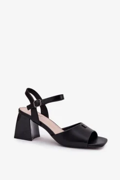 Sandały Damskie Na Słupku Vinceza 62235 Czarne