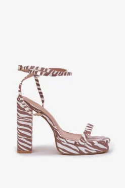 Sandały Damskie Na Słupku Z Paseczkiem Zebra Fevenne