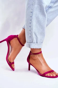 Sandały Damskie Na Szpilce Klasyczne Fuksja Mintore