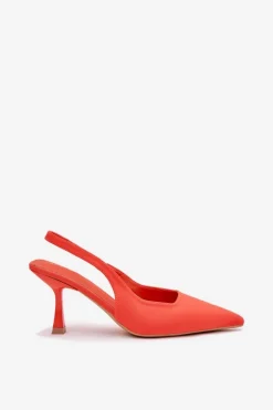 Sandały Damskie Na Szpilce Pomarańczowe Lunira