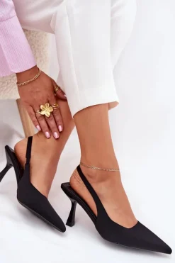 Sandały Damskie Na Szpilce Czarne Lunira