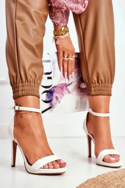 Sandały Damskie Na Szpilce Biały Frenzy