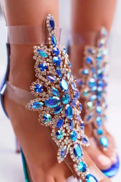 Sandały Damskie Na Szpilce Lu Boo Benzynowe 2047-89 Milleni