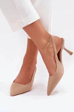 Sandały Damskie Na Szpilce Beżowe Lunira