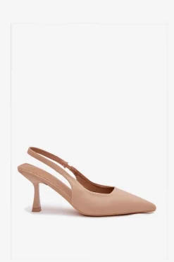 Sandały Damskie Na Szpilce Beżowe Lunira