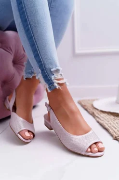 Sandały Damskie Płaski Obcas Sergio Leone SK809 Różowe Skaldo