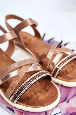 Sandały Damskie Płaskie Brązowe Replay