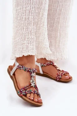 Sandały Damskie Płaskie Z Plecionymi Paskami I Przypinkami Artiker 54C1322 Multikolor