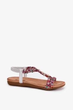 Sandały Damskie Płaskie Z Plecionymi Paskami I Przypinkami Artiker 54C1322 Multikolor