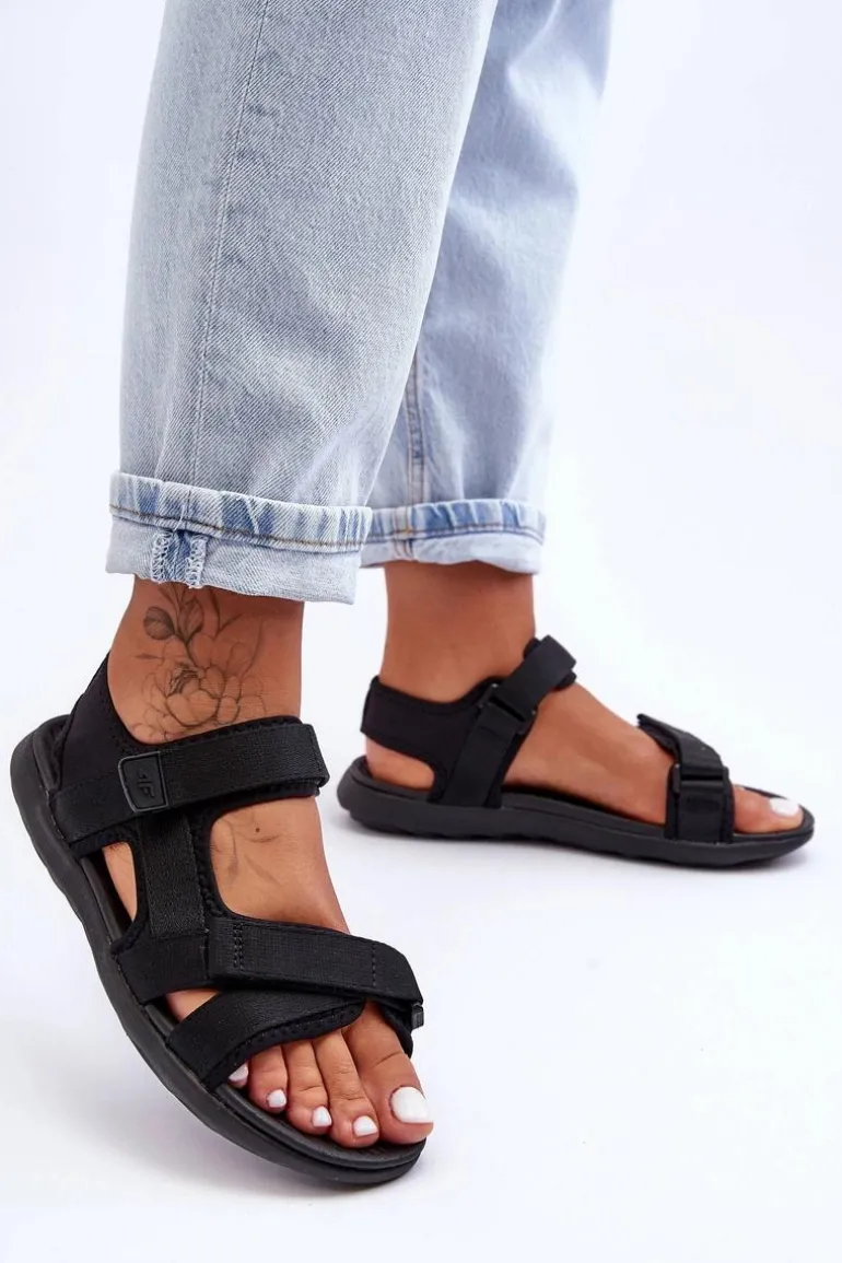 Sandały Damskie Sportowe 4F 4FSS23FSANF014-20S Czarne