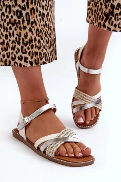 Sandały Damskie Z Eko Skóry Sergio Leone SK085H Białe