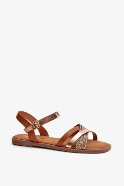 Sandały Damskie Z Eko Skóry Sergio Leone SK085H Brązowe