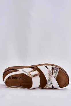 Sandały Damskie Z Klamrą Inblu GS000056 Białe