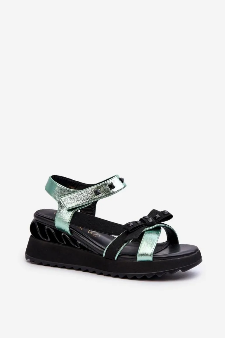 Sandały Damskie Z Kokardką D&A CR956 Zielone