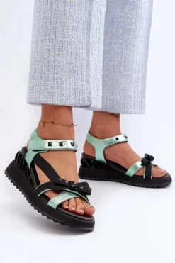 Sandały Damskie Z Kokardką D&A CR956 Zielone