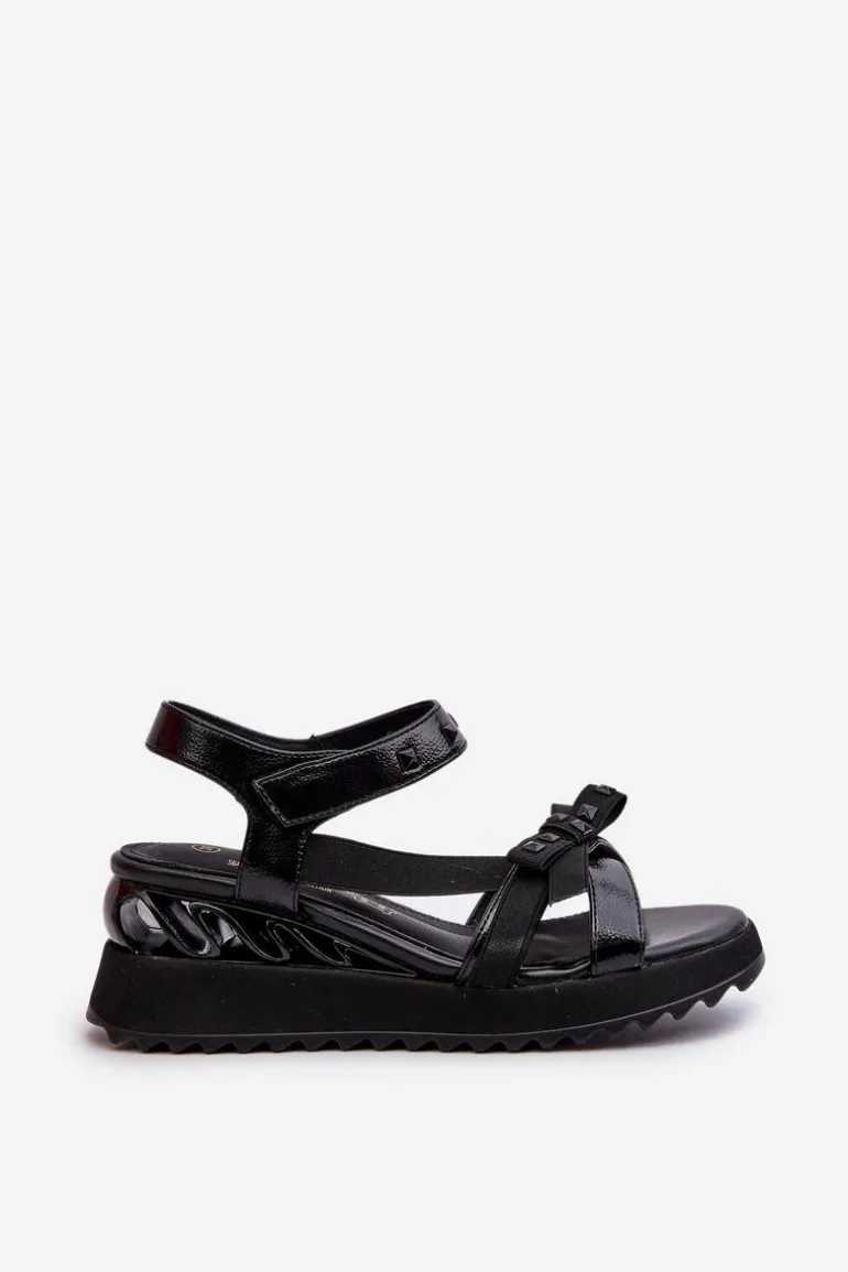 Sandały Damskie Z Kokardką D&A CR956 Czarne