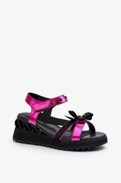 Sandały Damskie Z Kokardką D&A CR956 Fuksja