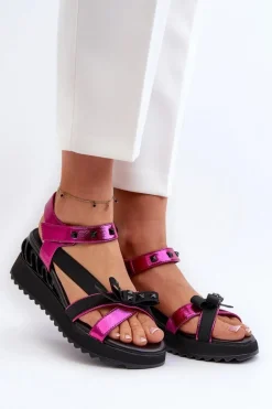 Sandały Damskie Z Kokardką D&A CR956 Fuksja