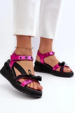 Sandały Damskie Z Kokardką D&A CR956 Fuksja