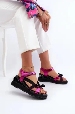 Sandały Damskie Z Kokardką D&A CR956 Fuksja