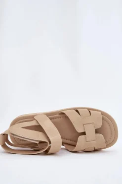 Sandały Damskie Z Rzepami Beżowe Uvissa