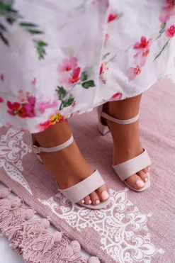 Sandały Damskie Zamszowe Beżowe Baloo