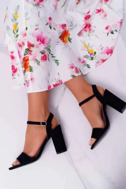 Sandały Damskie Zamszowe Czarne Baloo